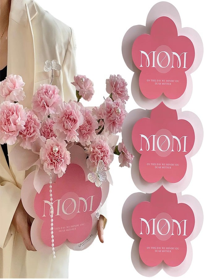 بيسماهير مجموعة هدايا عيد الأم من BASEMMAHER، 3 قطع، أكياس هدايا مزينة بالزهور، أكياس ورقية لتغليف باقات الزهور، صناديق هدايا متعددة الاستخدامات، مثالية لعيد الأم السعيد وحفلات أعياد الميلاد. - Image 1